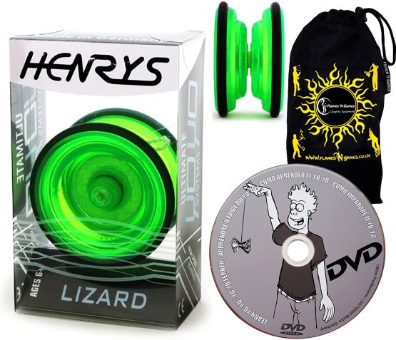 Henrys LIZARD YoYo - Professional Yo Yo Set + LEARN Yo-Yo Tricks DVD +Travel Bag! Pro YoYos For Kids & Adults. (Green) - Image 2