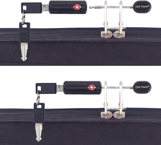 OW-Travel TSA Approved Luggage Locks with keys (1 Pack Black) Zinc Alloy Suitcase Locks lock luggage with wire lock. Luggage cable lock: TSA Travel Padlock, Backpack Lock, Tent Lock, Suitcase padlocks - Image 3