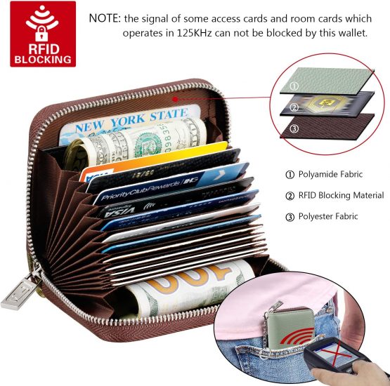 FurArt Credit Card Wallet, Zipper Card Cases Holder for Men Women, RFID Blocking, Key Chain, Compact Size - Image 4