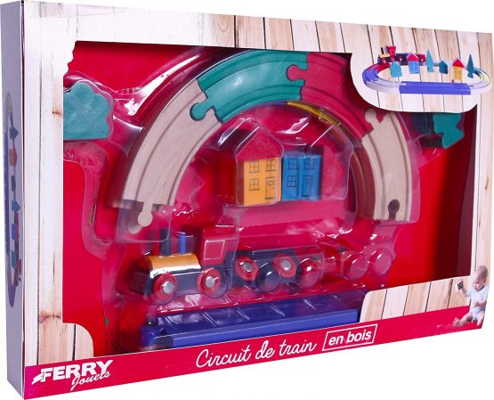 Ferry 320203 Wooden Train Track with Accessories, Brown