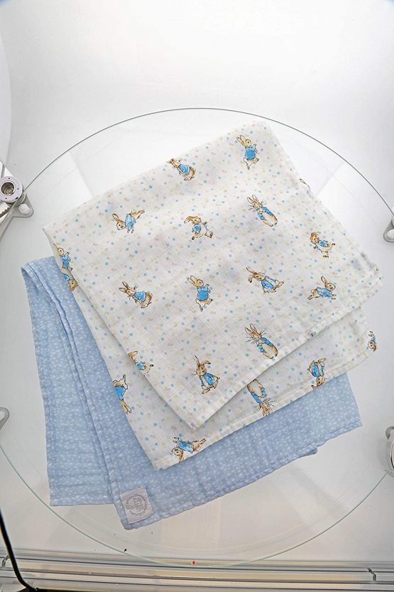 Beatrix Potter Muslin Square, Blue, 3 Count