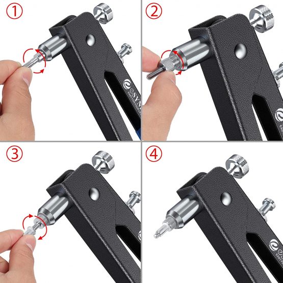 Rivet Nut Gun,eSynic Professional 86Pcs Rivet Nut Gun Set Heavy Duty Hand Riveter Setter Kit Threaded Effortless Rivet Nut Gun Tools With Interchangeable Mandrel Metric M3 M4 M5 M6 M8 - Image 4