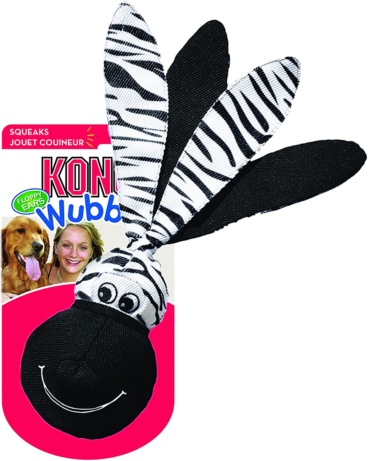 KONG - Wubba Floppy Ears - Interactive Dog Toy with Squeaker (Assorted Colours) - For Large Dogs - Image 3