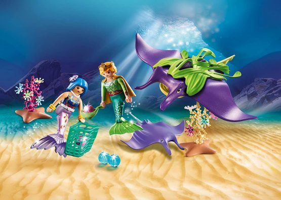 Playmobil Magic 70099 Pearl Collectors with Manta Ray, for Children Ages 4+, Colourful, 28.4 x 7.4 x 18.7cm - Image 3