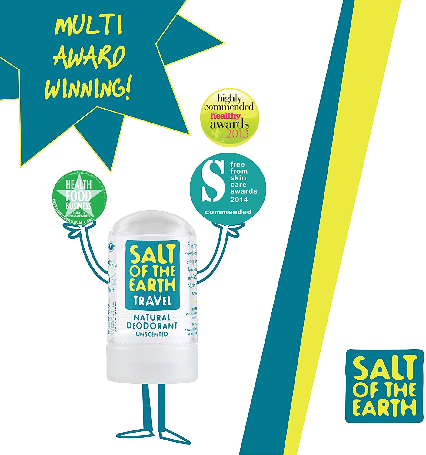 Salt of the Earth, Travel Sized Natural Deodorant Crystal, Fragrance Free, Vegan, Long Lasting Protection - Image 2