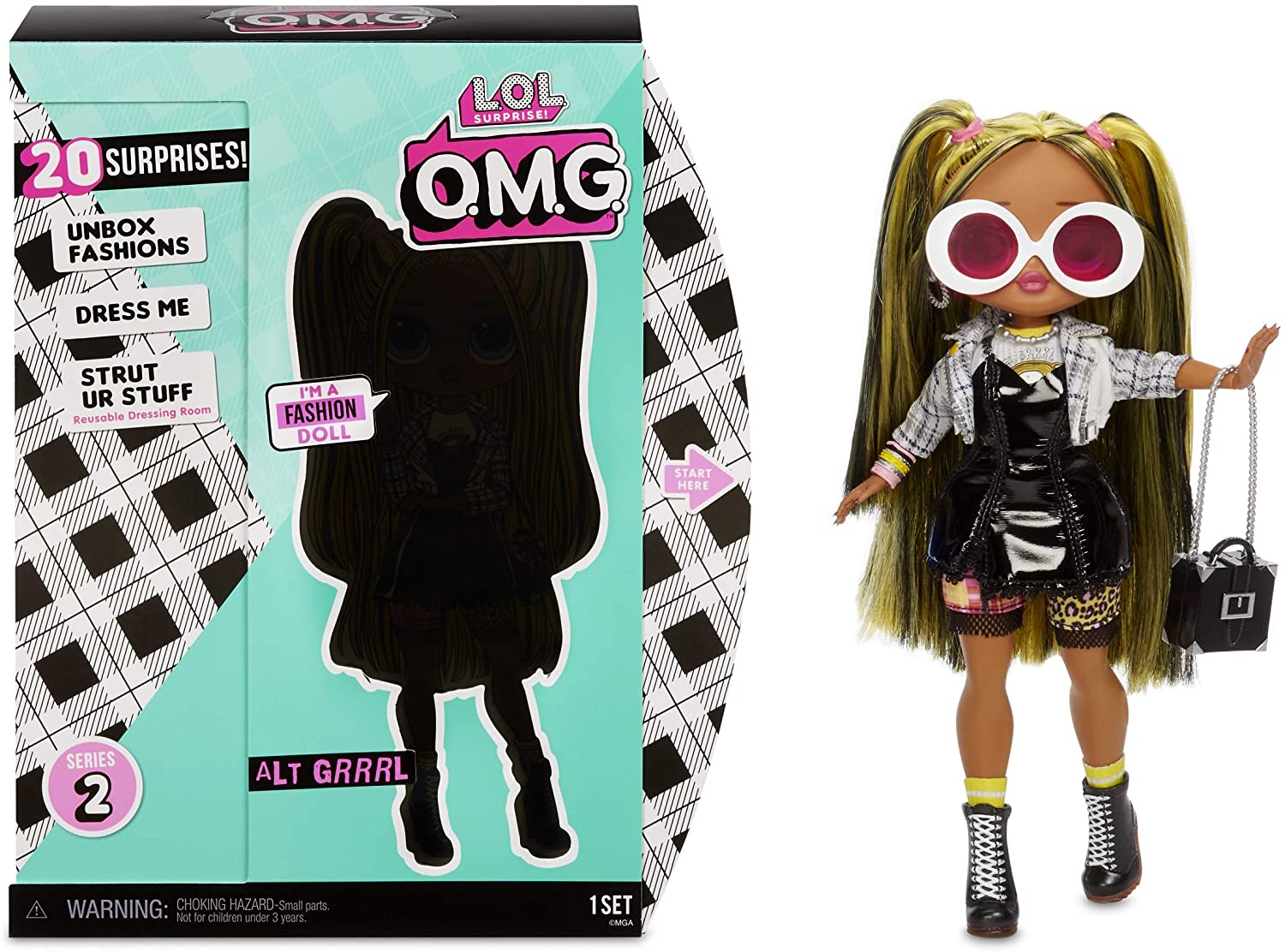 L.O.L Surprise! 565123E7C Alt Grrrl O.M.G Fashion Doll with 20 Surprises, Medium - Image 3