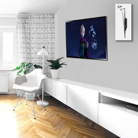 Duronic TV Bracket TVB123M | Wall Mount for 32”-60” Television Screen | Tilting Action -12° | VESA Fits Up to 600x400mm | Fixing for Flat Screen LCD/LED/OLED/QLED | Strong Heavy-Duty | Low Profile - Image 4