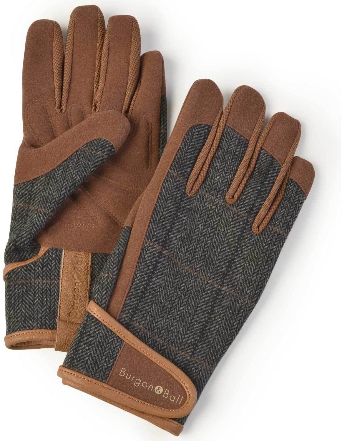 Burgon and Ball Gardening Gloves Men's - Dig The Glove Tweed Size L/XL