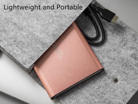 2.5" Portable External Hard Drive 160GB-USB 3.0 Ultra Slim Aluminum HDD Backup for PC/Desktop/Laptop/TV/Mac/MacBook/Chromebook/Windows - Rose Pink - Image 4