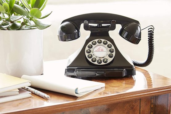 GPO Carrington Classic Retro Push-Button Phone, Rotary Phone with Pull-Out Tray, Traditional Bell RingTone, Ringer On/Off for Home, Office, Hotels- Black - Image 4