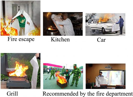 Toneeko Fiberglass Fire Blanket for Emergency Surival, Flame Retardant Protection and Heat Insulation, Designed for Kitchen,Fireplace,Grill,Car,Camping(White(1.0 * 1.0m)) - Image 3