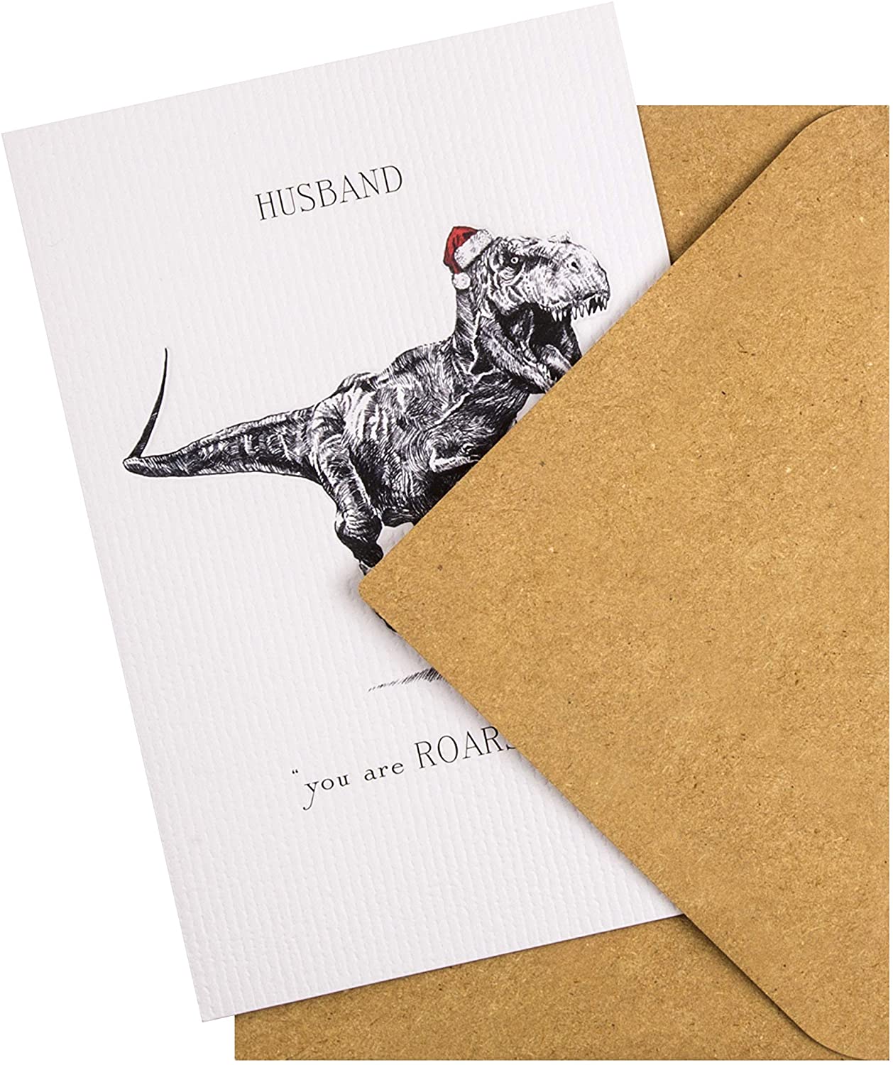 Hallmark Studio Ink Christmas Card for Husband - Contemporary T-Rex Design, T-Rex Roarsome Card - Image 2