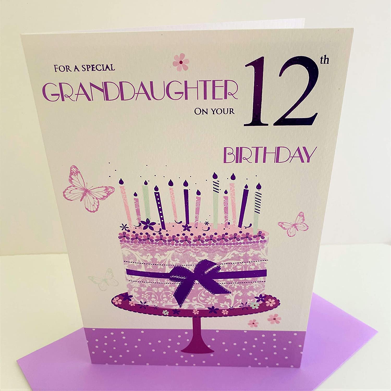 For A Special Granddaughter on Your 12th birthday card - 7331 CG, pink, 210 x 290 mm - Image 3