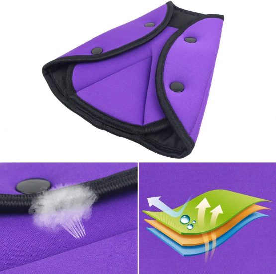 AK KYC 2 Pack Car Safety Kids Seatbelt Adjuster Cover Strap Mash Shoulder Pad Children Seat Belt Clips Purple + Blue - Image 3
