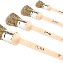 COTTAM Chalk & Wax Brush Set (Pack of 4) - For Shabby Chic, Upcycling and Restoration Projects