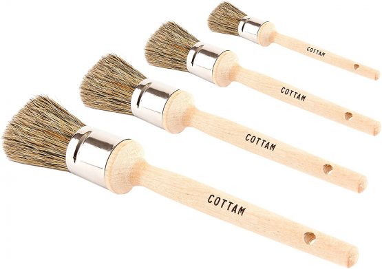 COTTAM Chalk & Wax Brush Set (Pack of 4) - For Shabby Chic, Upcycling and Restoration Projects