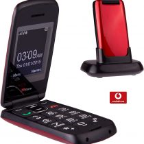 TTfone Star Big Button Simple Easy To Use Flip Mobile Phone Pay As You Go (Vodafone PAYG, Red)