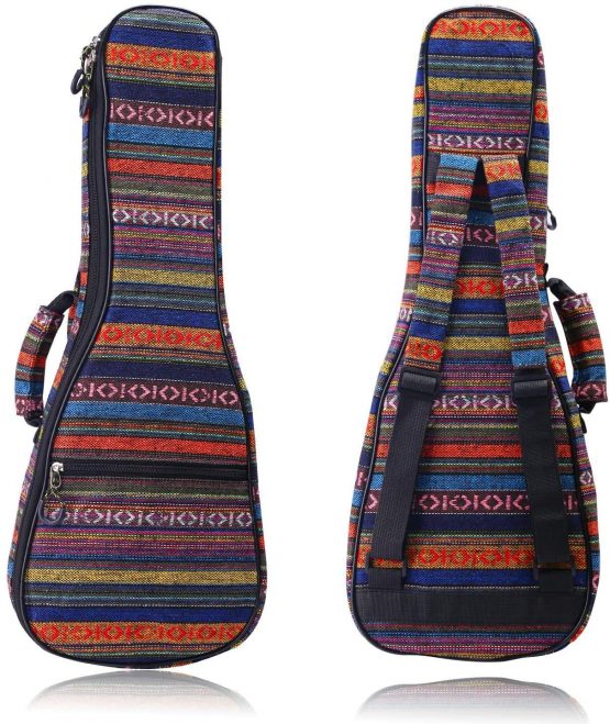 CAHAYA Ukulele Bag Tenor Cotton Ukulele Case 26 Inch 9MM Thick Soft Padding Adjustable Straps Bohemia Vintage Style, CY0131-3