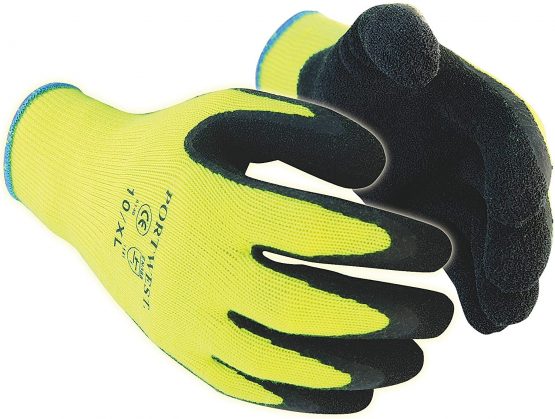Portwest Thermal Grip Gloves - Latex, Colour: Yellow, Size: XL, A140BKRXL