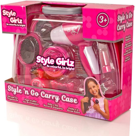 Style Girlz Salon Hair Styling Set with Battery-Operated Hair Dryer and Vanity Case in Gift Box - Pretend Play Toys For Girls Age 3-6 - Image 2