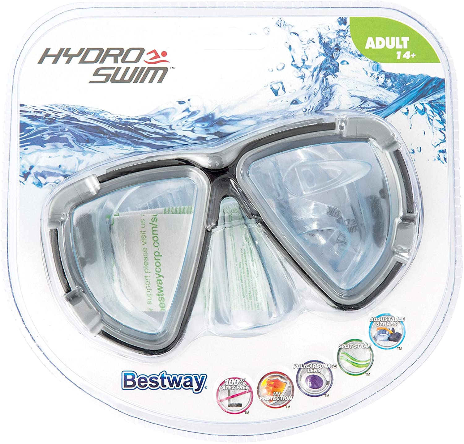 Bestway Hydro-Swim Blackstripe Children’s Diving Mask, Multi-Colour ...