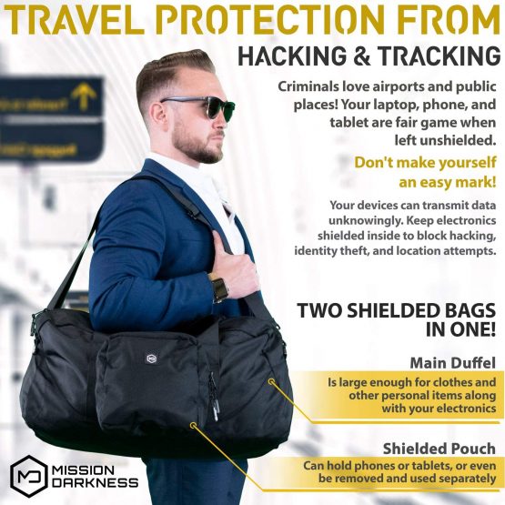 Mission Darkness X2 Faraday Duffel Bag + Detachable MOLLE Faraday Pouch (Gen 2) // Military-Grade RF Shielding for Large Electronics & Mobile Devices // Digital Forensics Signal Isolation Data Privacy - Image 3