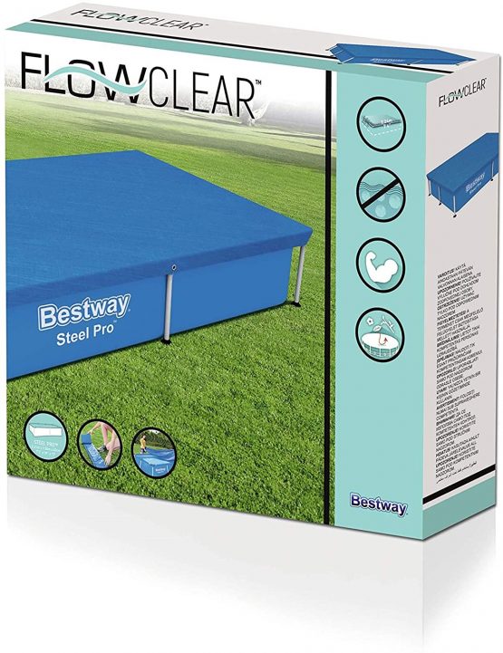 Bestway 58103 Flowclear Swimming Cover for Rectangular Steel Pro Pools, 7 ft 3 Inch - Image 3