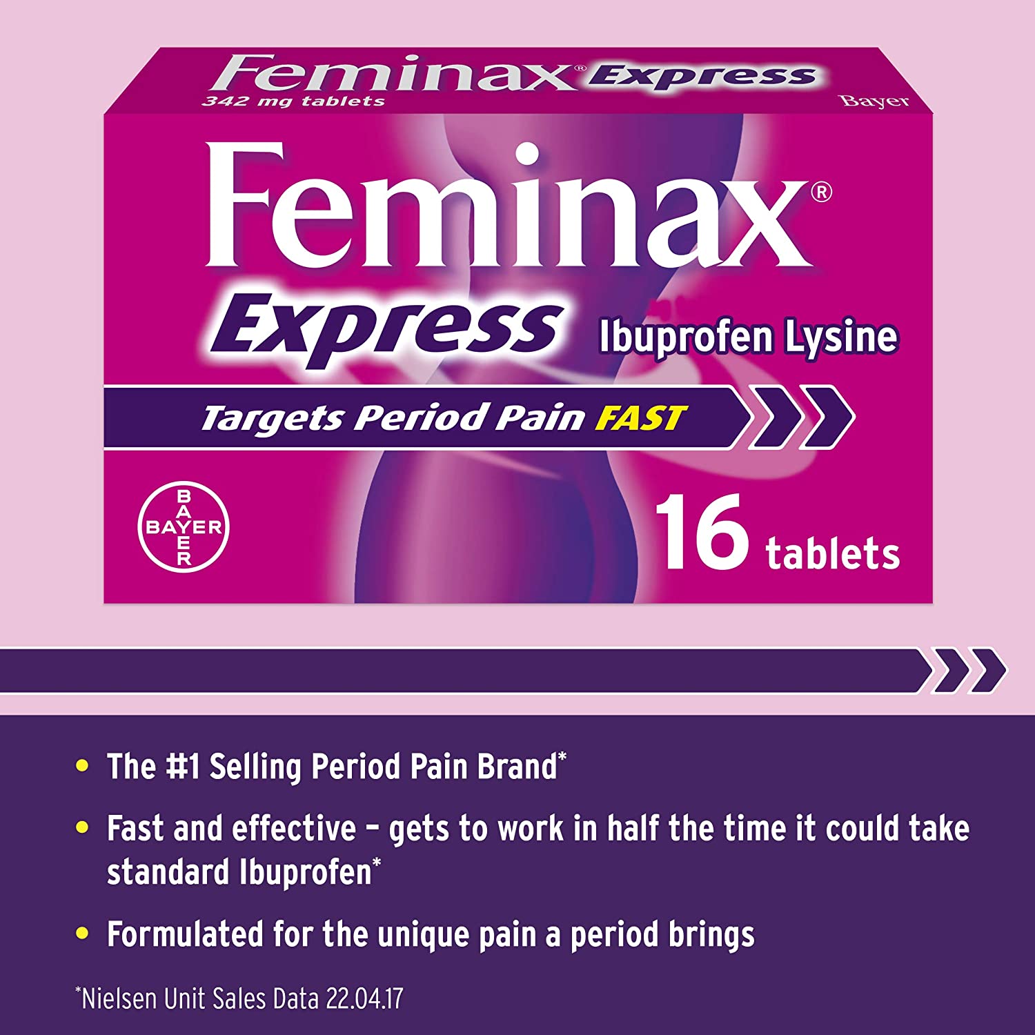 Feminax Express Targets Period Pain, 16 Tablets BigaMart