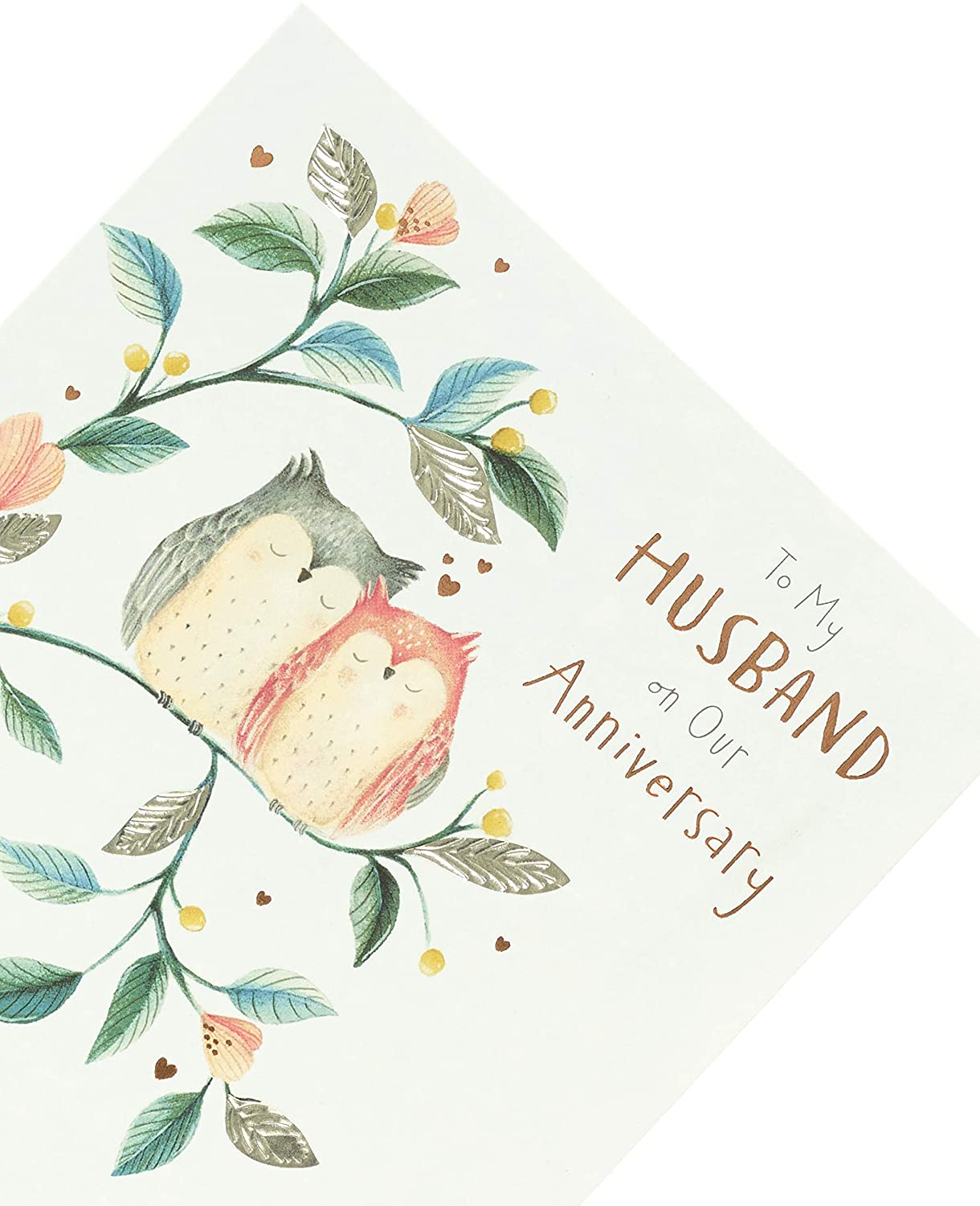 UK Greetings - To My Husband On Our Anniversary Greeting Card Foiled Greetings Cards, Light Blue, 159mm x 184mm - Image 4