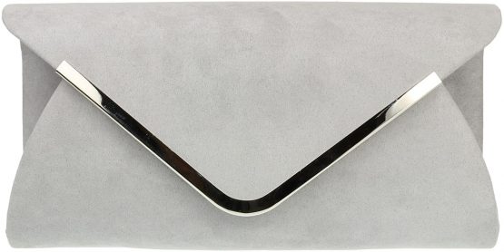 Girly Handbags Envelope Clutch Bag - Grey