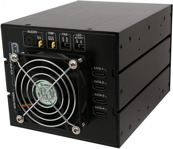 Syba 4 Bay Mobile Rack Tray Less 3.5-Inch SATA SAS Hard Drive Internal Enclosure with Independent Power Control Switch and LED Indicator- Black - Image 4