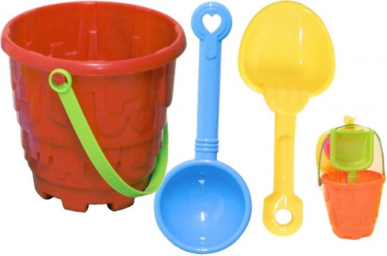 Guilty Gadgets Beach Sand Bucket Castle Set Tools With Rake and Spade Tools Children Outdoor Toy For your Spring/Summer Holiday