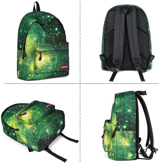 FANDARE Casual Daypack Backpacks Galaxy School Bag for Girls Boys High College Teens Knapsack Men Boy Women Travel Laptop Rucksack College Bookbag Waterproof Polyester Green - Image 3