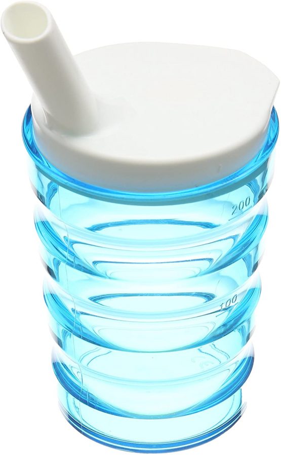 Performance Health Sure Grip Cup, Non Spill Mug, Portable Travel Mug with Straw Lid for Children, Elderly and Disabled - 200 ml Blue Colour
