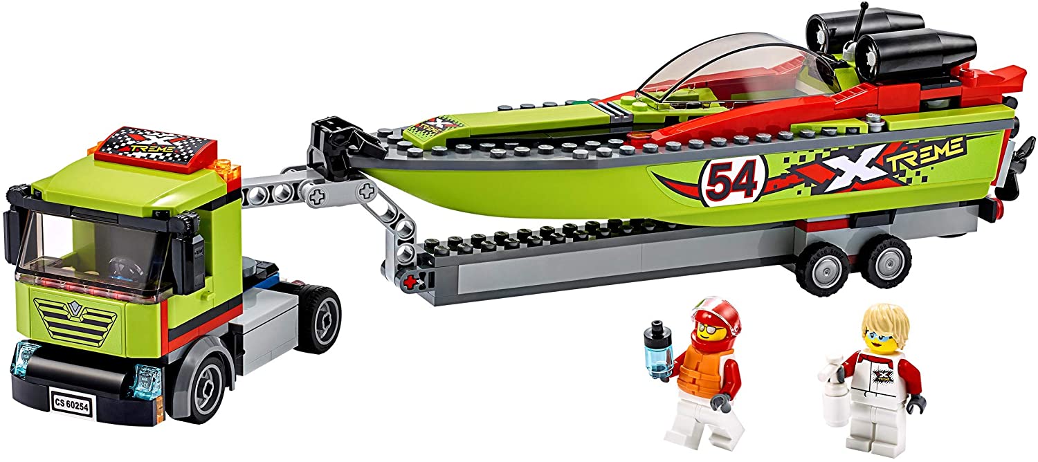 LEGO 60254 City Great Vehicles Racing Boat Transporter, Multi-color - Image 3