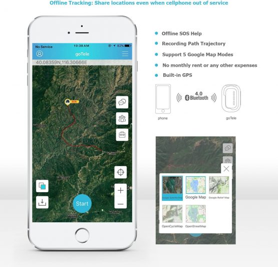 goTele GPS Tracker Hiking Hunting Off-grid GPS Children and Pets Trackers No Monthly Fee No Required Network Real Time Tracking Device Outdoor Survival Tracking Gear - Image 2