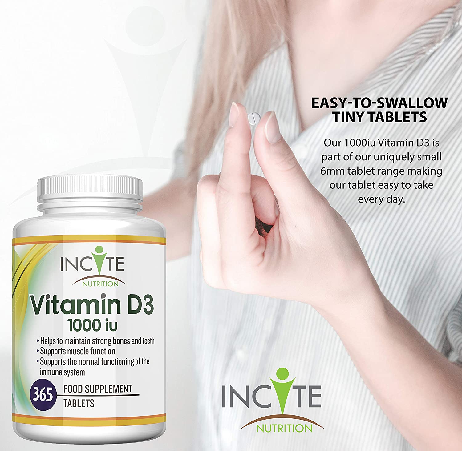 Vitamin D 1000iu, 1+ Year Supply, High Strength 400 Easy Swallow Tablets, One a Day High Strength Cholecalciferol VIT D3 - Image 2