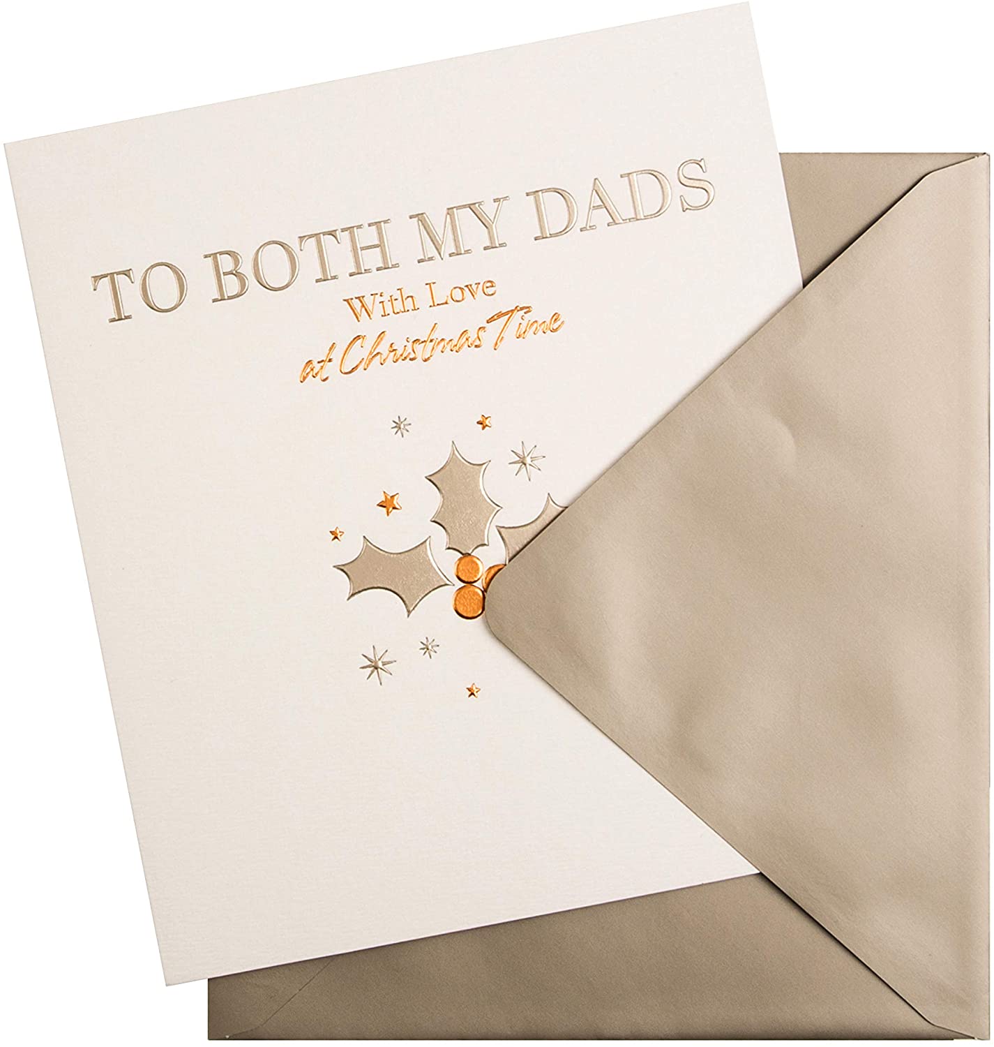Christmas Card for 'Both My Dads' from The Hallmark Studio - Embossed Silver and Copper Foil Design, 18cm x 16cm - Image 2