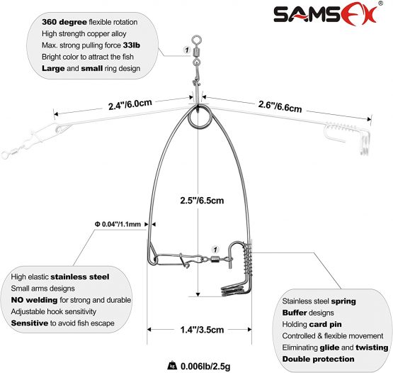 SAMSFX Ice Fishing Spring Hook 3 Pieces in Pack - Image 2