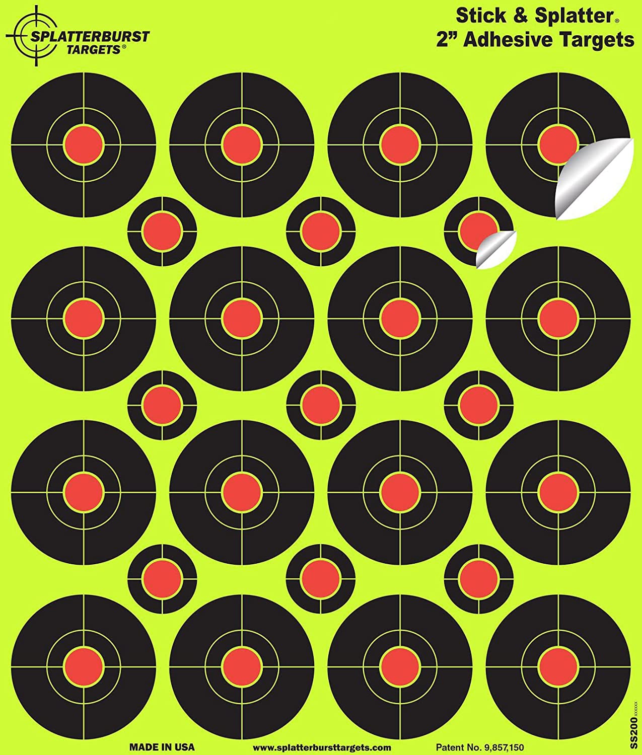 25 Pack, (400) 2" "Stick & Splatter" Adhesive SPLATTERBURST Shooting Targets - Image 2