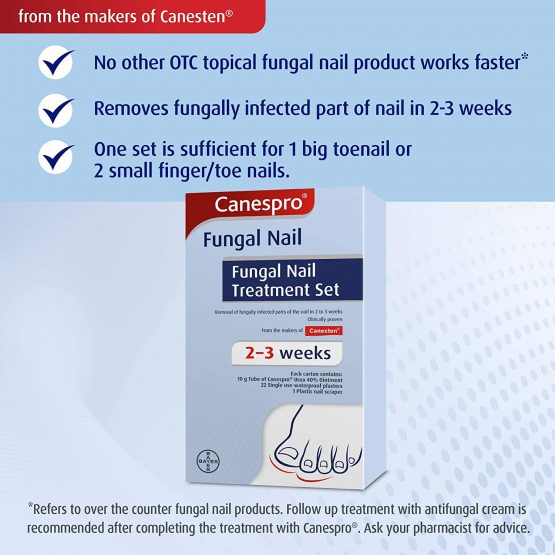 Canespro Fungal Nail Treatment Set for Toenails Plasters & Nail Scraper Included BigaMart