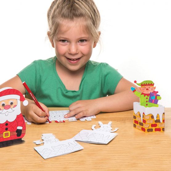 Baker Ross AR850 Chimney Pop-Up Colour in Cards for Kids Christmas Crafts and Decorations (Pack of 6), White - Image 4