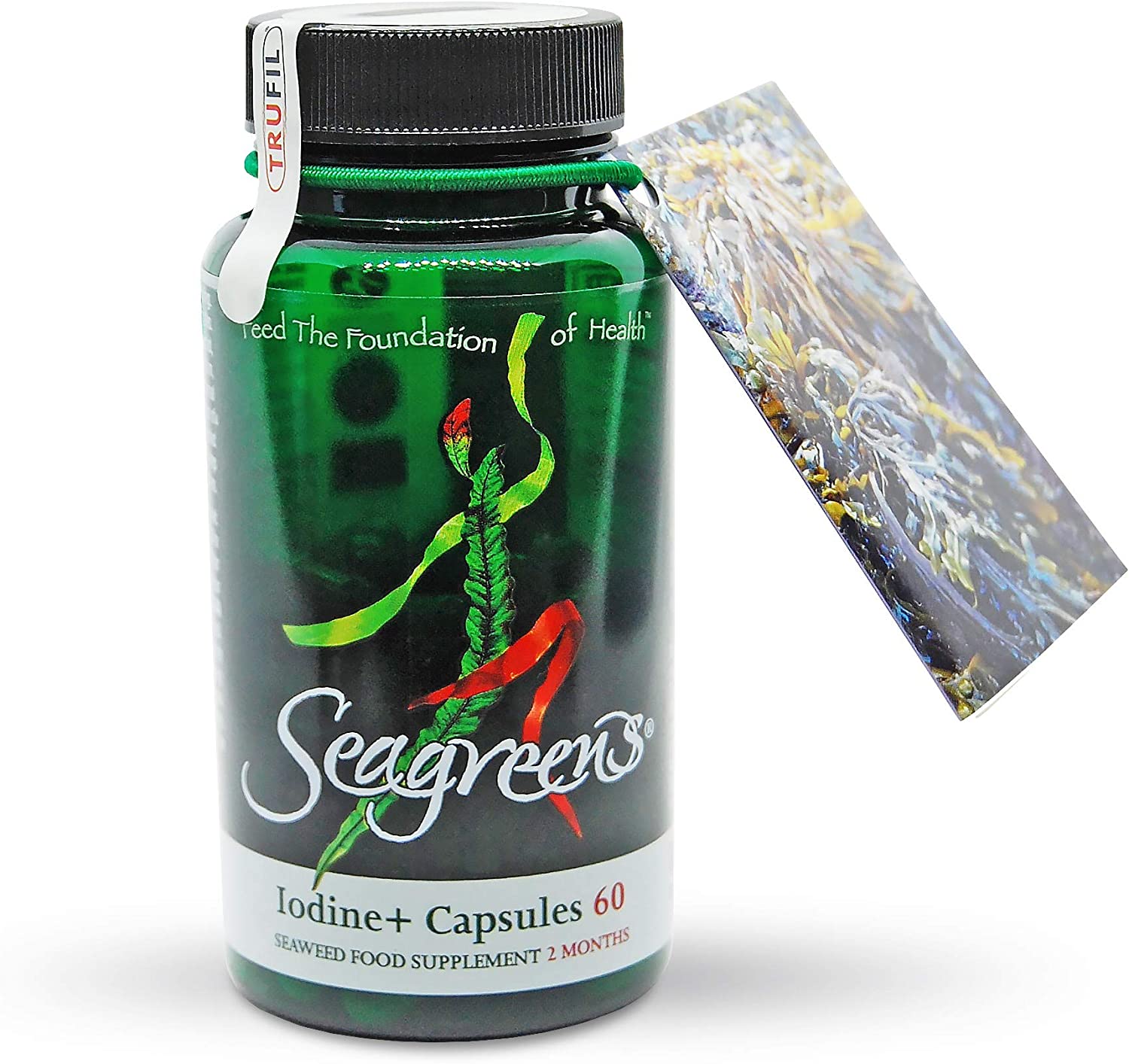 Seagreens Iodine+ Organic Seaweed Supplement, 2 Month Supply, 390mcg Natural Iodine from Seaweed, Vegan, Plant-Based