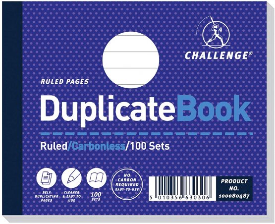 Challenge 105 x 130 mm Duplicate Book, Carbonless, 100 Pages, Set of 1