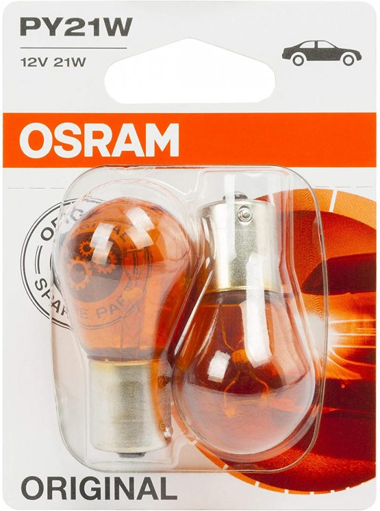 OSRAM ORIGINAL PY21W halogen, signallamp, turn signal light, 7507-02B, 12V, double blister (Pack of 2) - Image 3