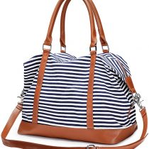 S-ZONE Ladies Women Travel Duffle Bag Canvas Weekend Overnight Carry on Shoulder Tote Bag Holdall Luggage Bag