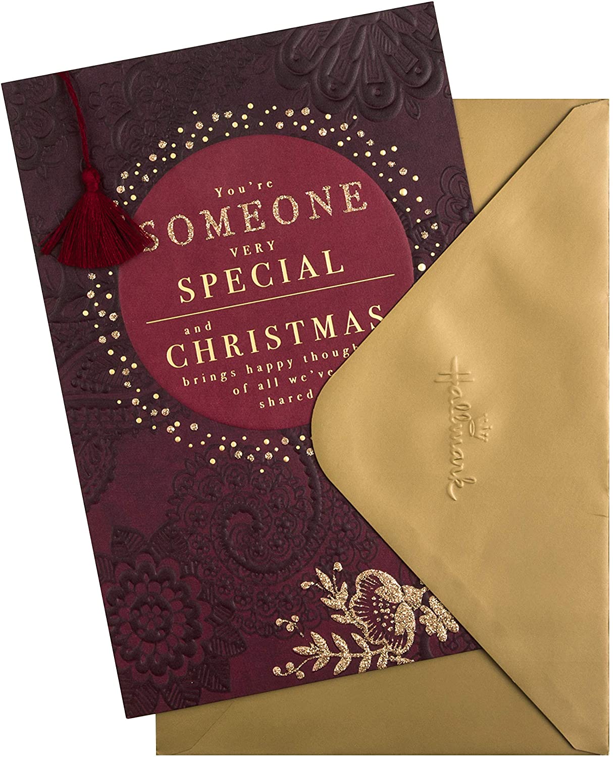 Hallmark Christmas Card for Someone Special - Traditional Gold Foil Design, Golden, 20.2 cm by 13.8 cm - Image 2