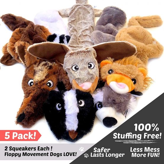 Newthinking Dog Squeaky Toys, No Stuffing Soft Dog Toys, Durable Plush Dog Toys for Small Medium Dog (5 PACK) - Image 2