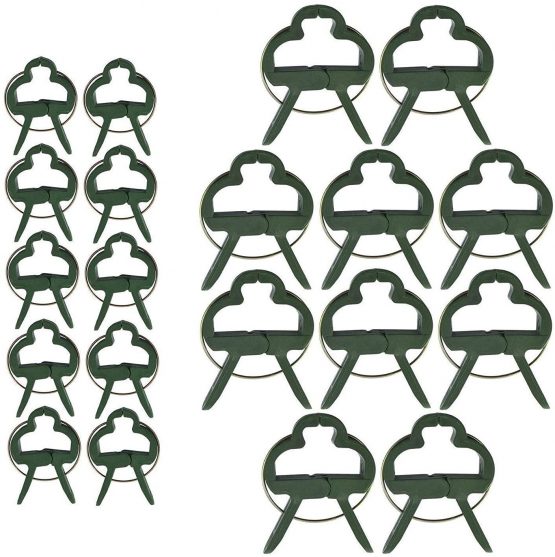 KINGLAKE 60 PCS Garden Plant Clips (2 Sizes in 3 Pack) Adjusting Support Plant Clip for Vine Garden Vegetables Tomatoes