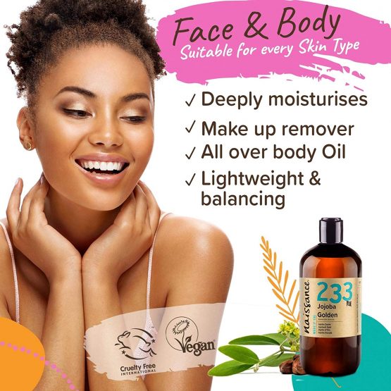 Naissance Cold Pressed Golden Jojoba Oil (no. 233) 500ml - Pure & Natural, Unrefined, Vegan, Hexane Free, No GMO - Ideal for Aromatherapy and as a Massage Base Oil - Image 2